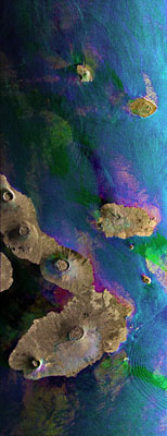 Galapagos islands from space Envisat ASAR